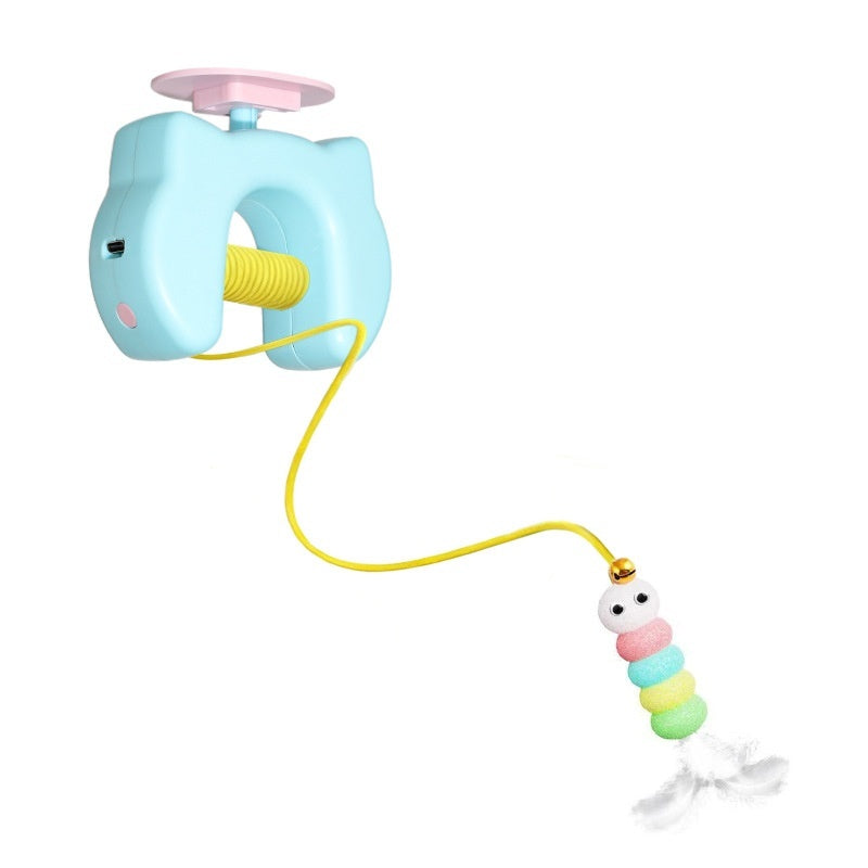 Jucărie Automată pentru Pisici Yo-Yo Electric cu Pană, Mișcare Aleatorie, Încărcare USB